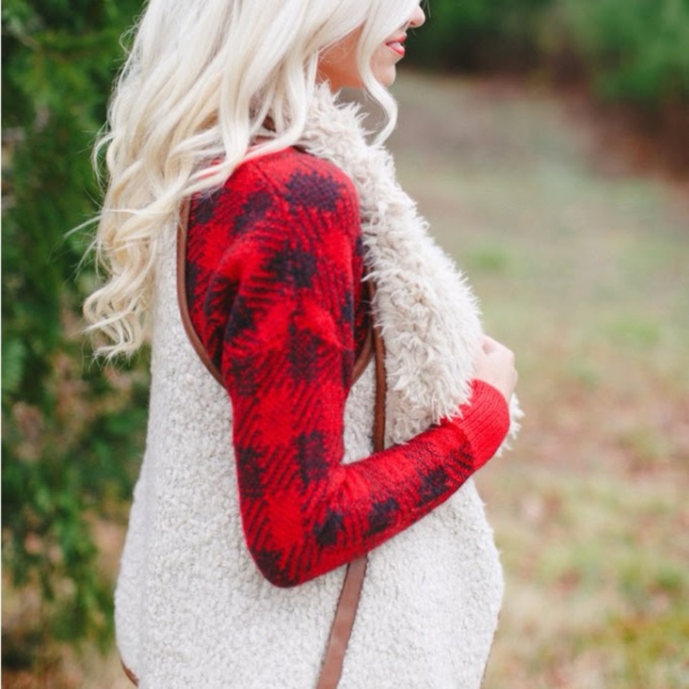 shaggy shearling women jacket vest sleeveless faux fur